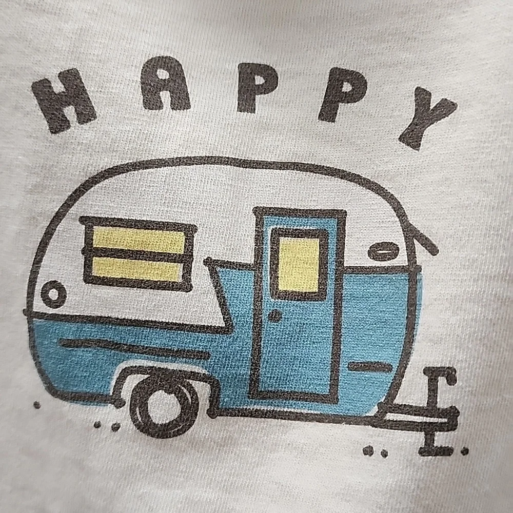 Life is good, " Happy Camper" Graphic Tee, Size XL - Picture 3 of 8